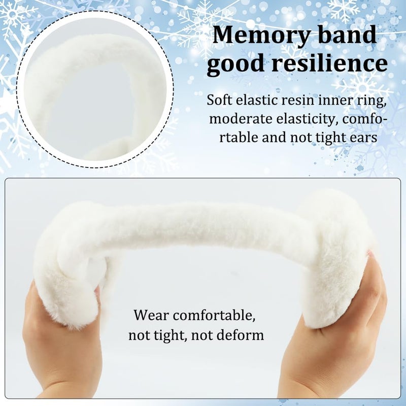 Ranjaner Winter Ear Muffs Women, Faux Fur Winter Girls Fuzzy Earmuffs, Foldable Fluffy Ear Covers, Outdoor Warm Ear Covers - Image 4